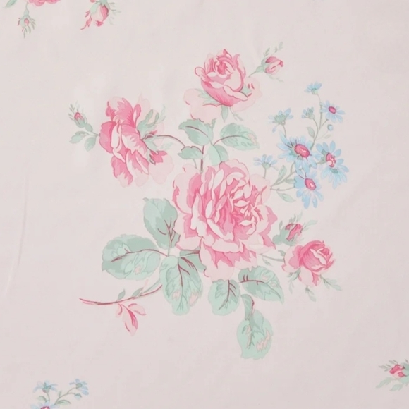 Shabby Chic Pink Floral Shower Curtain - Picture 5 of 5